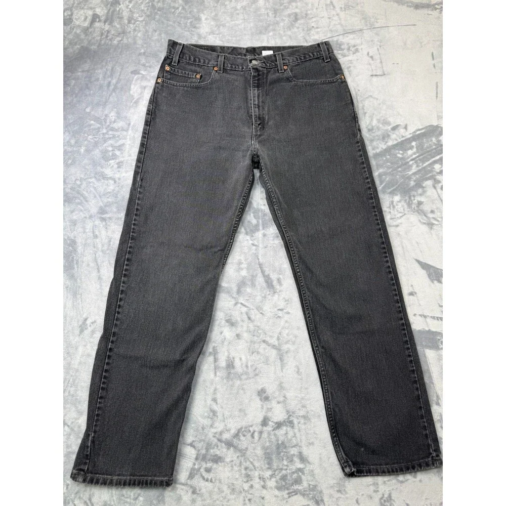 Levi's Jeans Mens 38x32 Black Regular Fit 505 Straight Leg Cowboy Denim
